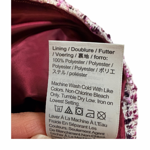 Crewcuts Girls Tweed Shift Dress Size 7 Burgundy Pink Sleeveless Lined - Picture 4 of 12